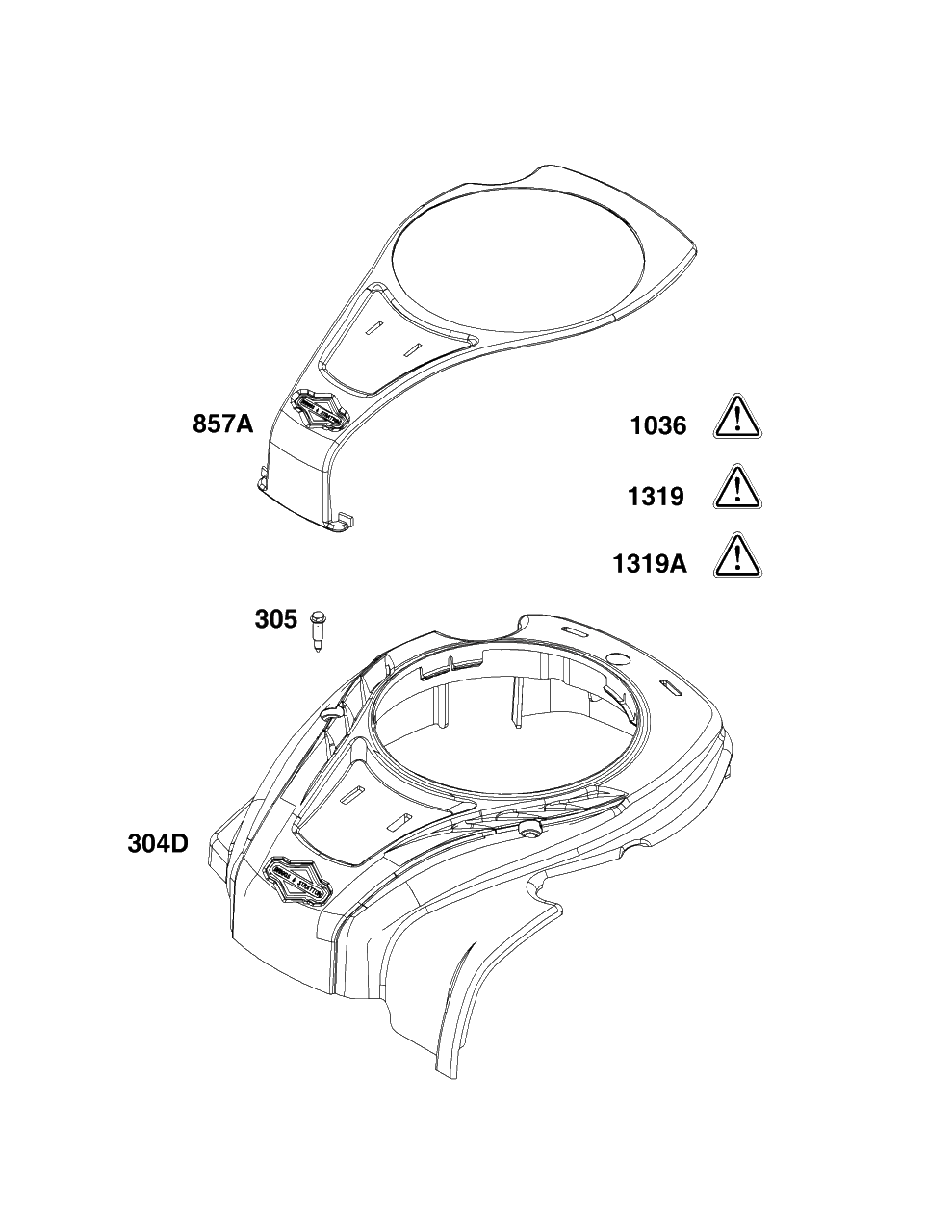 Blower Housing Group Diagram and Parts List for 8P502-0169-F1  Briggs and Stratton Engine
